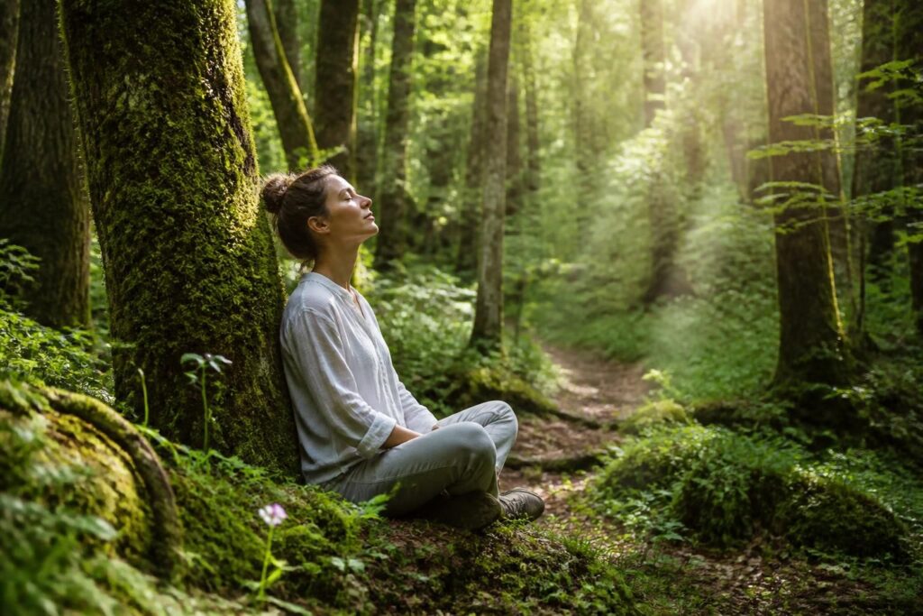 découvrez comment la sylvothérapie, ou bain de forêt, peut réduire efficacement le stress en apaisant l'esprit et revitalisant le corps grâce aux bienfaits de la nature.